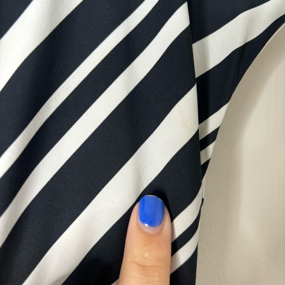 Chiara Boni La Petite Robe Black White Striped Cocktail Dress - Picture 5 of 7